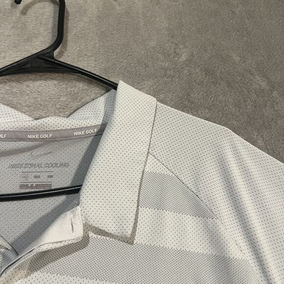 Nike Golf Polo Shirt Mens 2XL Striped Zonal Cooling Performance Swoosh - Picture 3 of 9